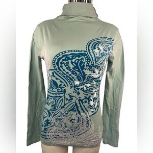 Magellan Sportswear Stylish green Long Sleeve Turtleneck Top Women’s Small